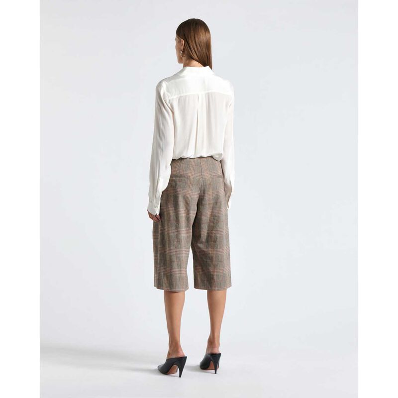 Cue European Linen Wool Check Short image number 1